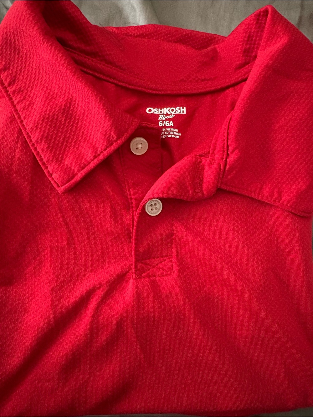 OshKosh B'gosh Bright Red Polo Shirt with Button Placket bundle of 5 shirts.